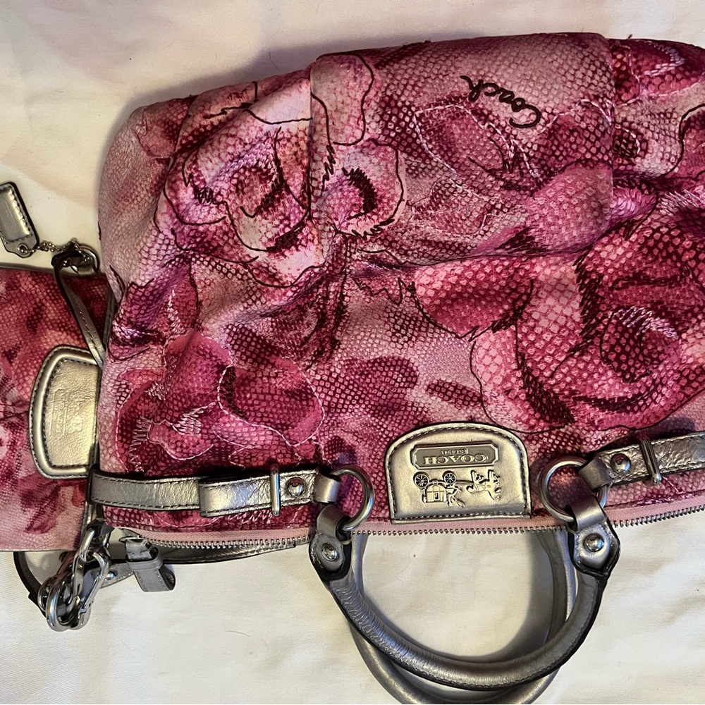 Coach pink snake skin design pure